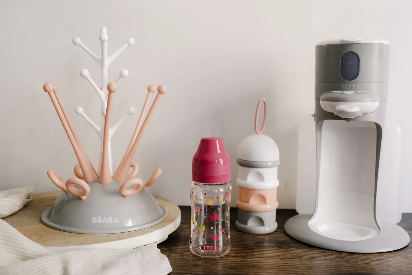 Biberon Verre Col Large 240Ml Crown Pink*BÉABA Best