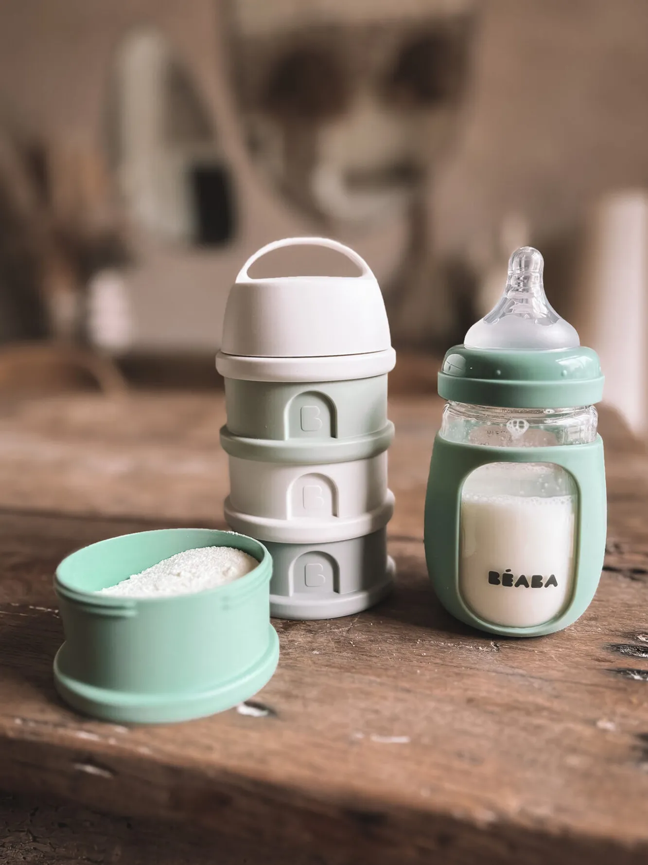 Biberon Verre D'Apprentissage 210 Ml Sage Green*BÉABA Discount