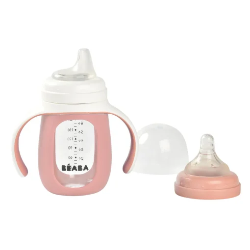 Biberon Verre D'Apprentissage 210 Ml Old Pink*BÉABA Clearance