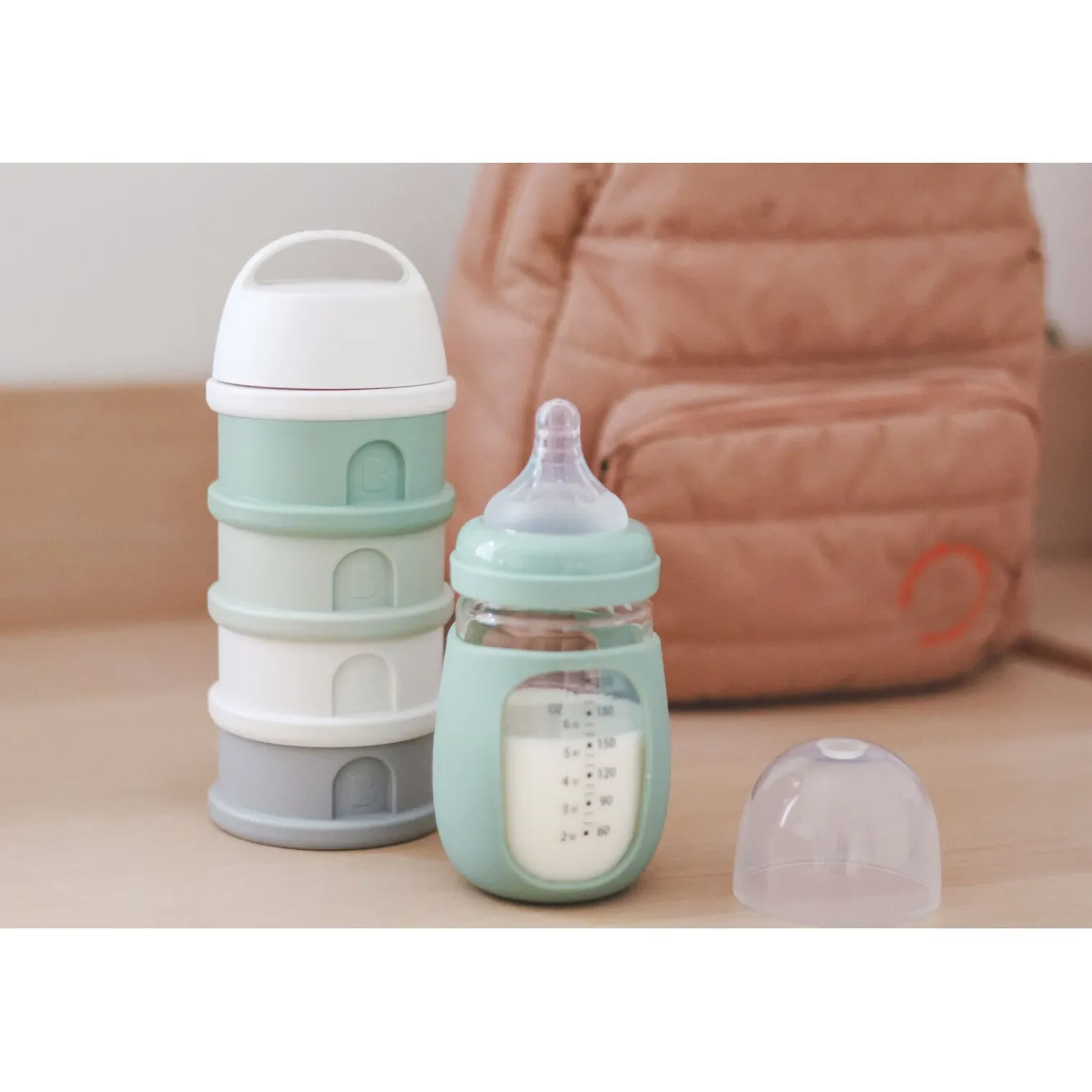 Boite Doseuse 4 Compartiments Cotton / Sage Green*BÉABA Sale