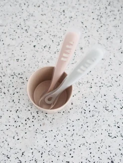 Lot 2 Cuilleres 1Er Age Silicone + Boite De Transport Grey/P*BÉABA Hot