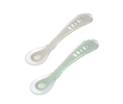 Lot De 2 Cuilleres 2Eme Age Silicone Avec Boite De Transport*BÉABA Best