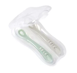 Lot De 2 Cuilleres 2Eme Age Silicone Avec Boite De Transport*BÉABA Best
