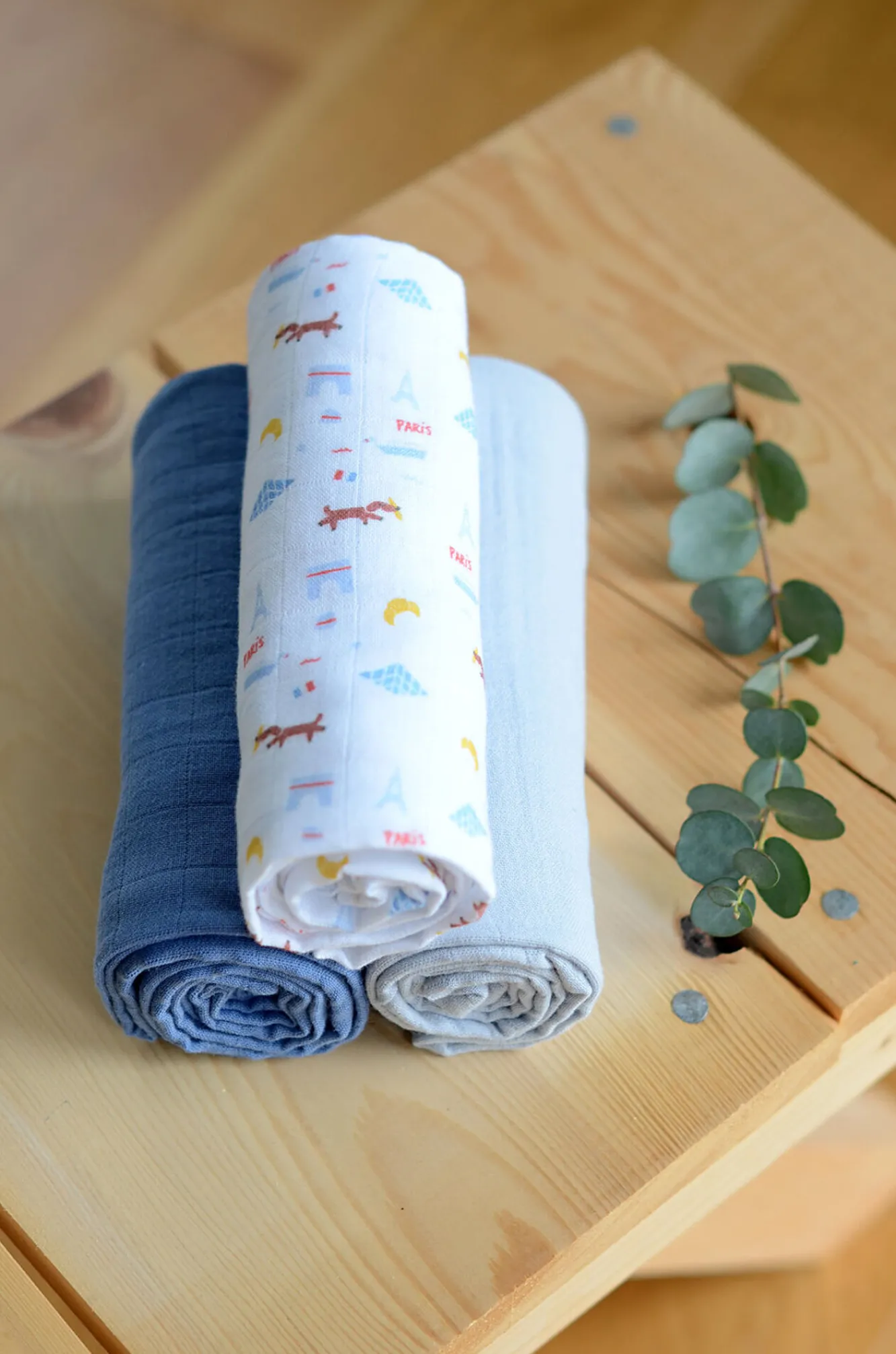 Lot De 3 Langes En Coton Paris*BÉABA