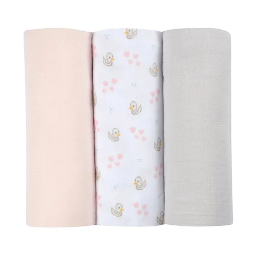 Lot De 3 Langes En Coton Swans*BÉABA