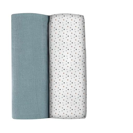 Lot De 2 Langes Xxl En Coton Baltic Blue/Points*BÉABA Clearance