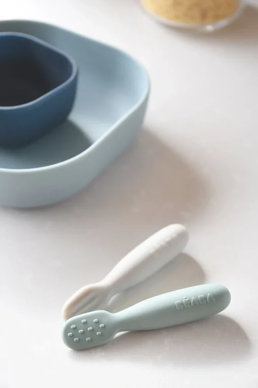 Lot De 2 Pre-Cuillere Silicone Sage Green / Velvet Grey*BÉABA Clearance