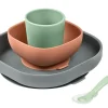 Set Vaisselle Silicone 4 Pieces Mineral*BÉABA Hot